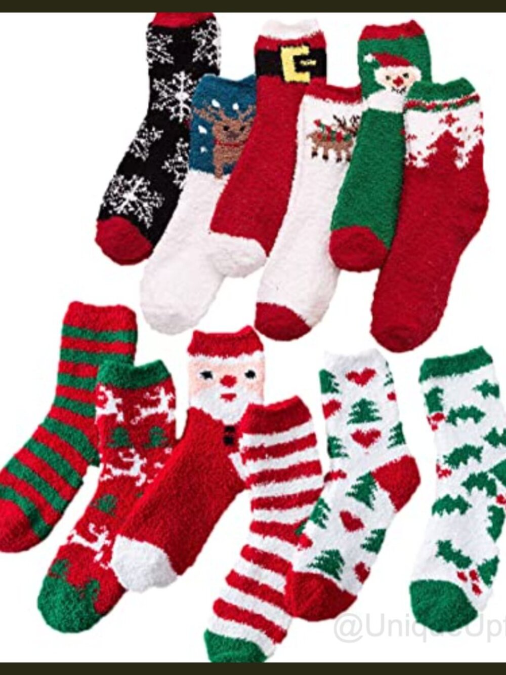 Fuzzy Fluffy Christmas Slipper Socks 12 Pairs Cozy Warm Winter Gift
